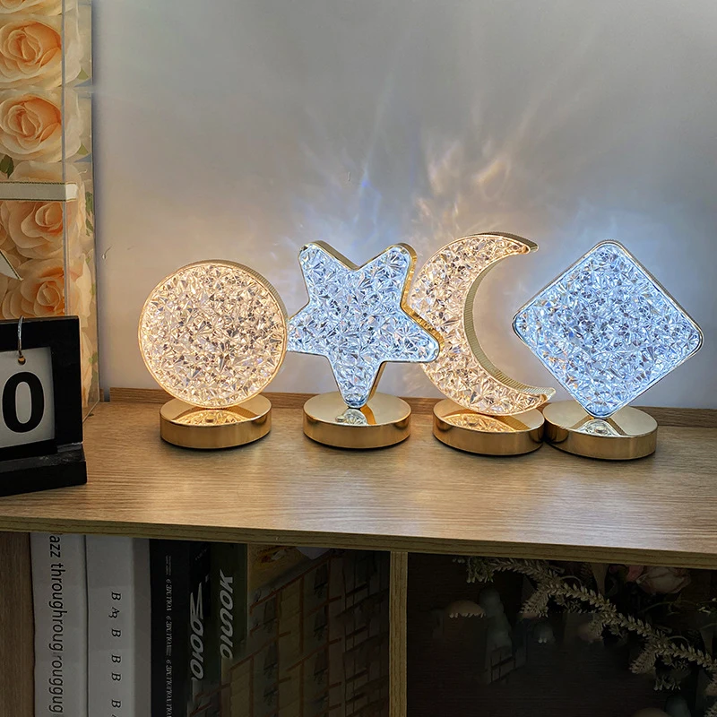 

Настольная лампа Star Moon с зарядным устройством, светильник с регулируемой яркостью, 3 цвета, для гостиной, спальни, украшение