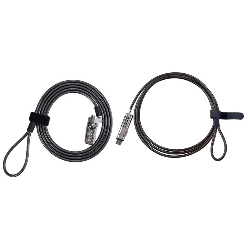 

1 Pcs Laptop Notebook Cable Lock 4 Digit Password Lock & 1 Pcs 4 Digital Universal Lock USB Laptop Security Cable Lock