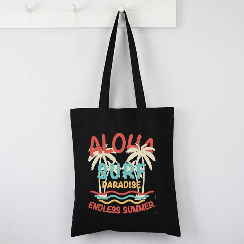 

Гавайская сумка для покупок Aloha, милая сумка, пляжные сумки-тоуты, пляжная сумка для мамы, летняя Холщовая Сумка-тоут Aloha