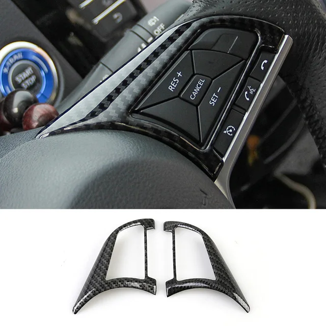 

For Nissan Qashqai J11 2018 2019 ABS Carbon fibre Car styling inner detector stick Steering wheel Interior Kit Trim frame 2pcs