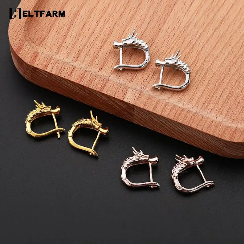 Punk Animal Dragon Stud Earrings Gold Silver Color Korean Men Women Studs Earring For Male Female Party Jewelry Gift