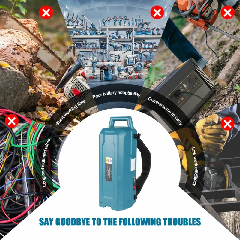 Power Supply Backpack For makita For Dewalt For bosch 18v Battery Portable  Battery Power Bank For Power Tools Capacity for Four