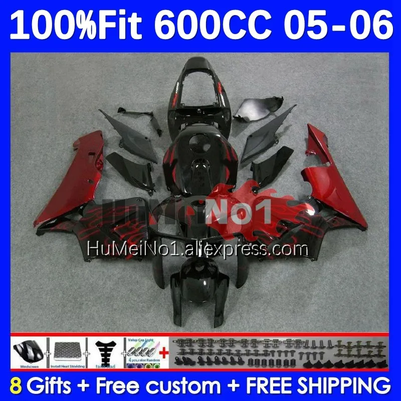 

Injection For HONDA CBR 600RR 600F5 600CC CBR600RR 107No.3 CBR600F5 CBR 600 CBR600 RR 2005 2006 F5 05 06 Fairings Red flames