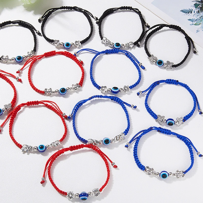 

Turkish Lucky Evil Eye Bracelets For Women Handmade Red String Braided Rope Bracelet Men Adjustable Charm Friendship Jewelry