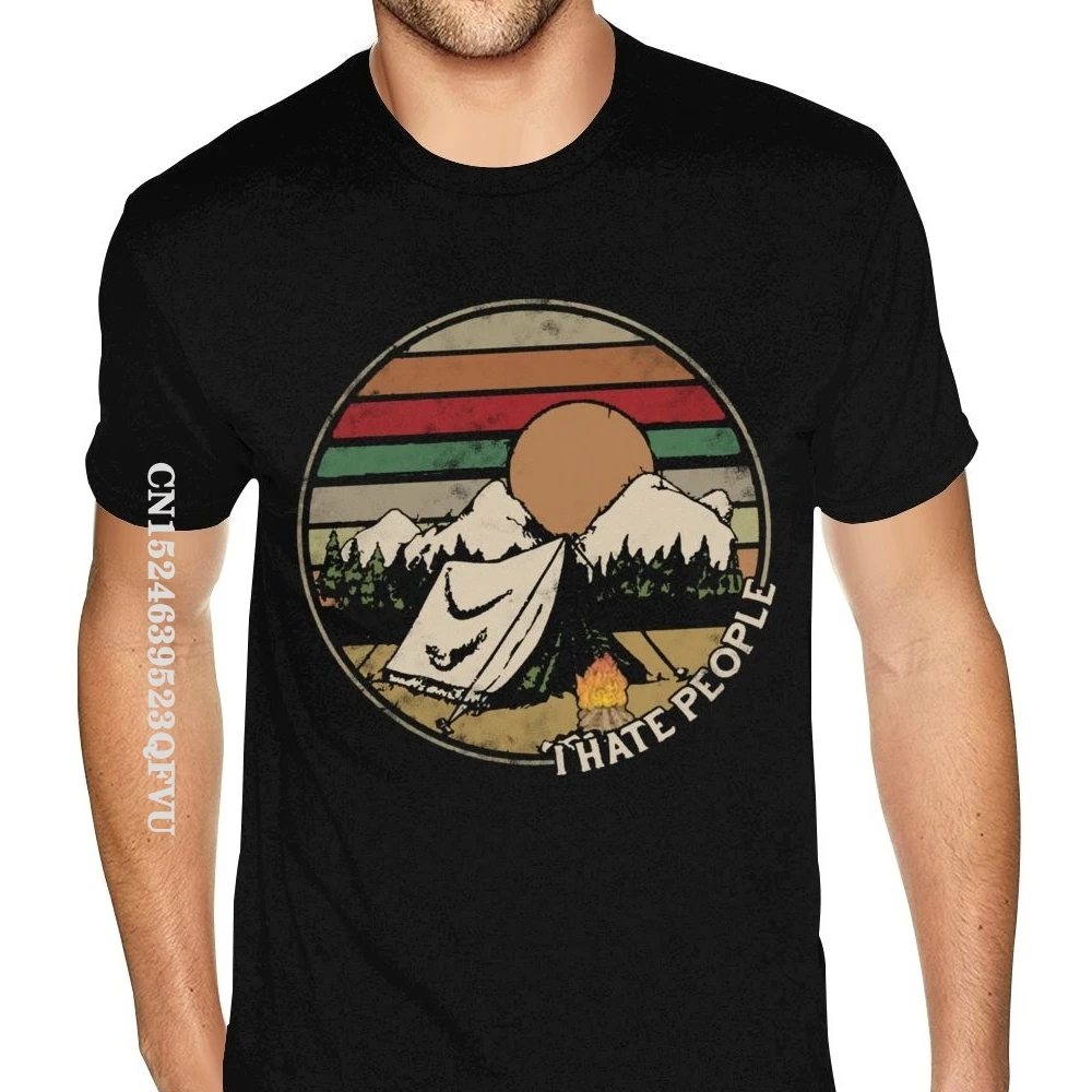 Футболка мужская с надписью «I Hate People», винтажная хлопковая рубашка в готическом стиле, с принтом в английском стиле, с надписью «Love»