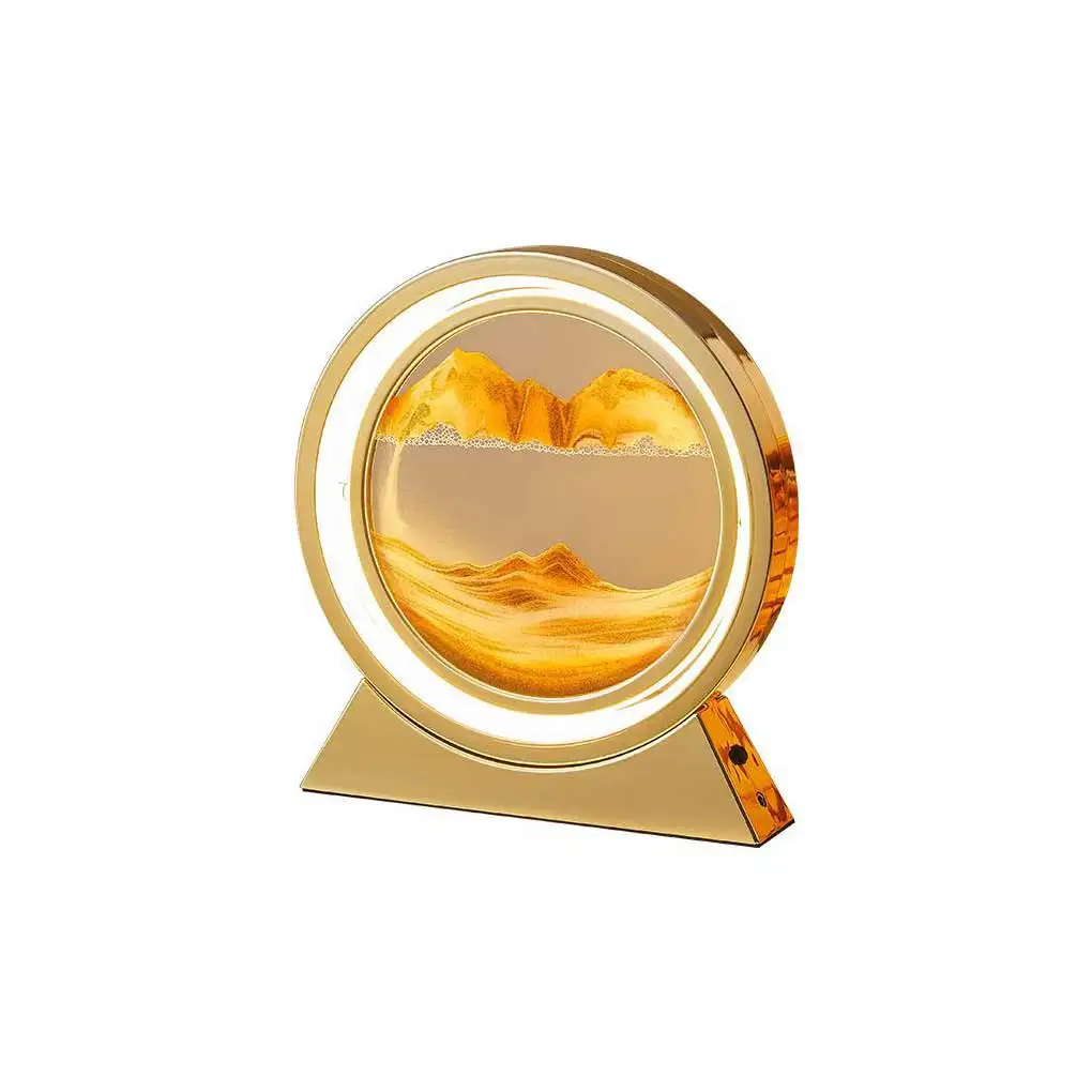 

Hourglass Lamp Portable Battery Powered Rechargeable Remote Control Rotary Decorative Living Room Table Light Gift Gold