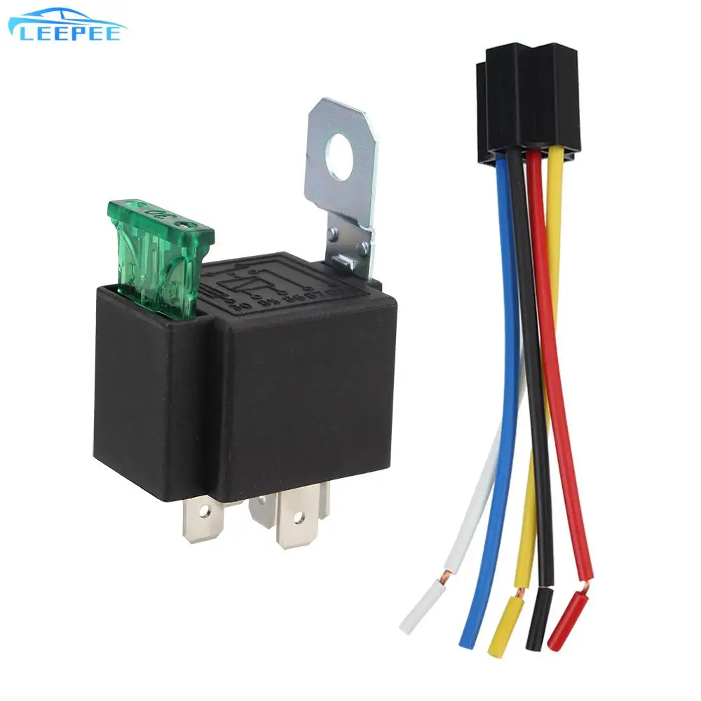 

5pcs/set 30A Relay Switch Harness Set Car Accessories with Wires Car Fuse Blade Fuse 5 Pin SPST Automotive Electrical Relays