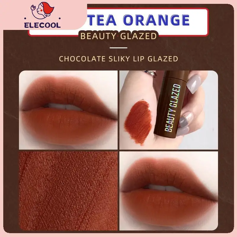 

Chocolate Velvet Matte Liquid Lipstick Women Sexy Red Lip Tint Waterproof Long Lasting Moist Lip Gloss 12Colors Glossy Lip Glaze