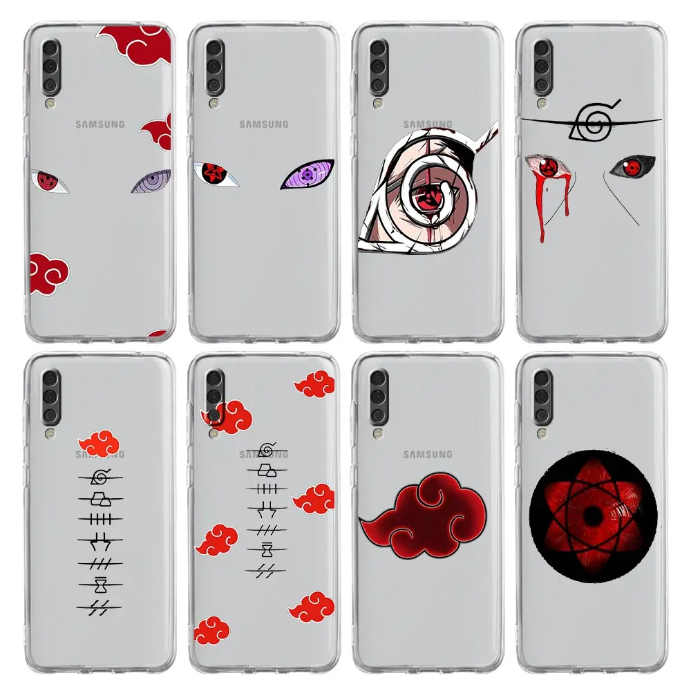 

Phone Case For Samsung Galaxy A12 A32 A50 A70 A20E A20S A10S A22 A30 A40 A52S A72 5G A02S Clear Cover Naruto Akatsuki Anime Logo