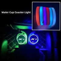 luminous car water cup coaster holder 7 colorful usb charging car led atmosphere light for bmw x7 g07 auto accessories