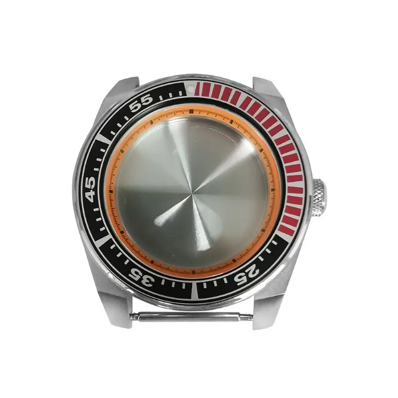 43mm Mod Seiko Samurai Cases Sapphire Crystal Glass Fits NH35 NH36 7S26 Japan Automatic Movement 28.5mm Dial Silver Diving Cases