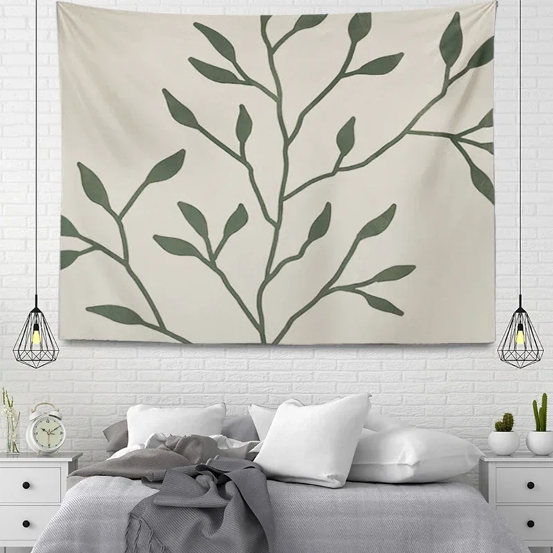 Настенный гобелен с растениями эстетическое украшение для домашней комнаты