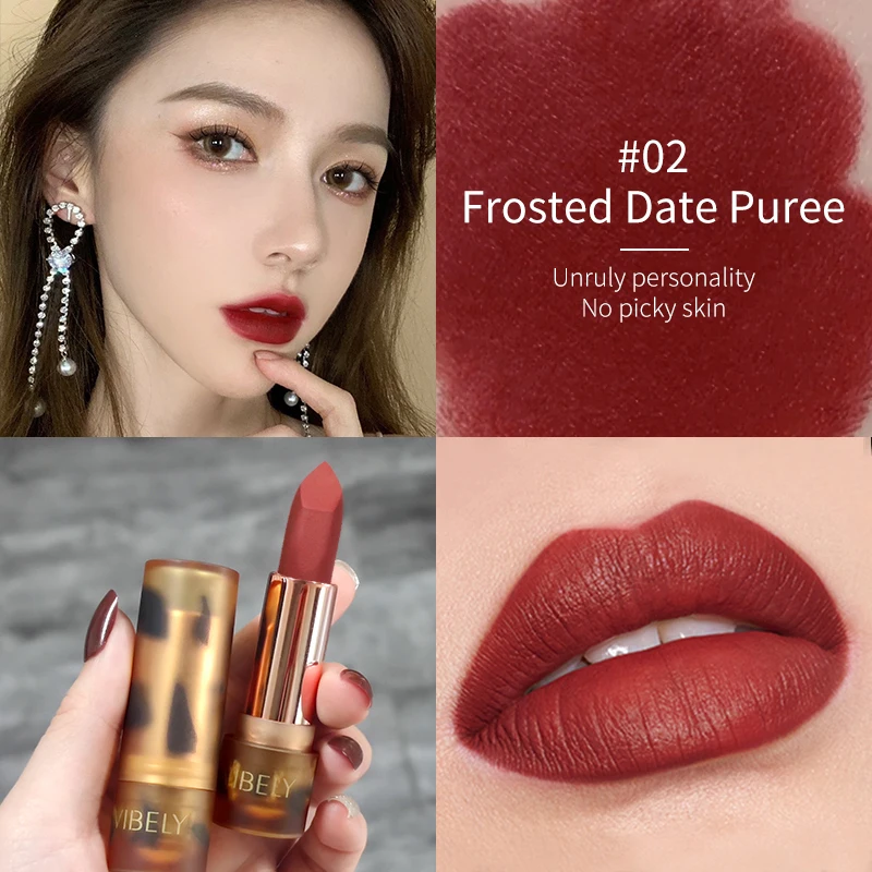 

6 Color professional Nude Velvet Lipstick Matte Waterproof LongLasting High Pigment girls Lips Makeup Lipstick Cream Red batom