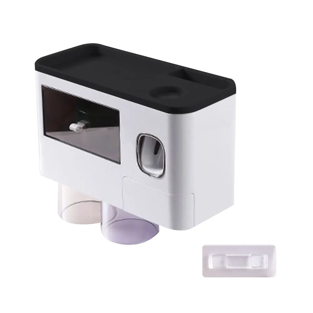 

With Cup Home Bathroom Practical Hotel PS Squeezer Space Saving Storage Wall Mounted No Drilling Toothbrush Holder Multi Slot