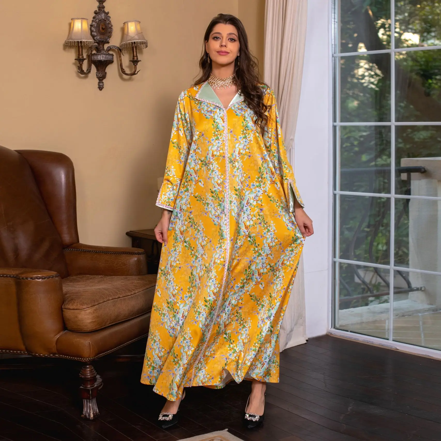 Luxury Embroidery Muslim Sets for Women Ramadan Abaya Dress Eid Jalabiya Marocain Clothes Islamic Turkey Moroccan Kaftan Robe