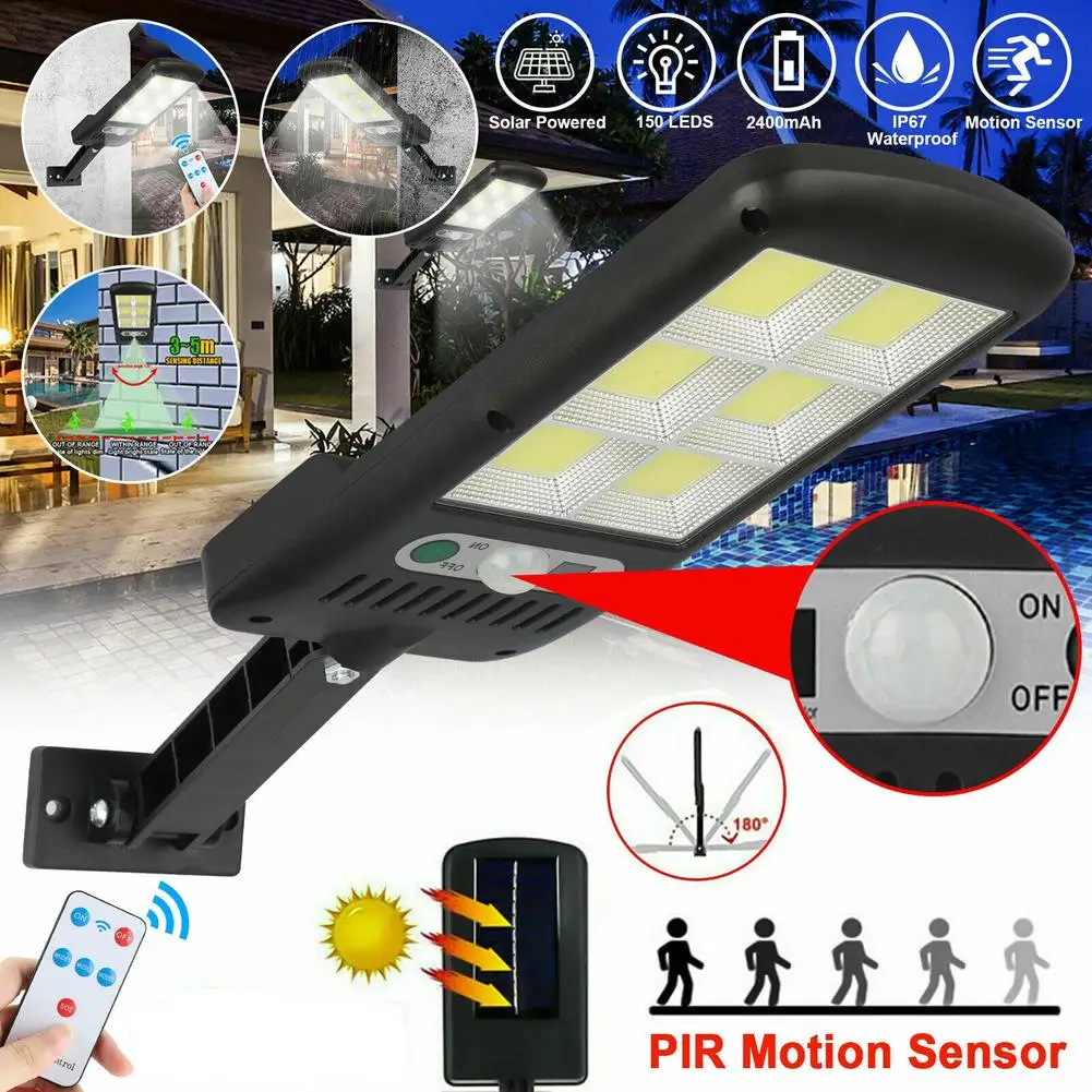 

Solar Street Lights Outdoor Solar Lamp With 3 Light Mode Waterproof Motion Sensor Security Lighting for Garden Patio Path Yard