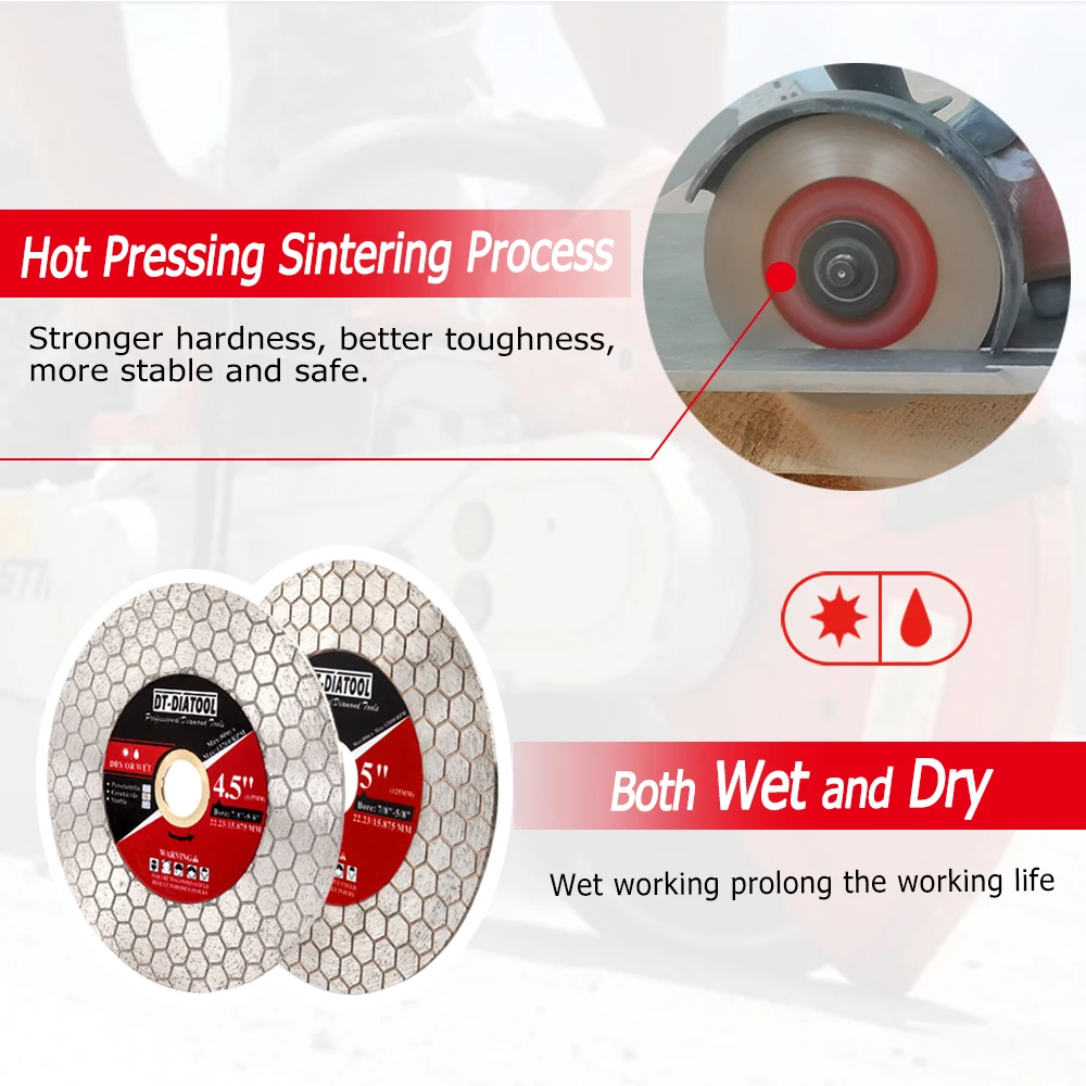 DT-DIATOOL 1/2 шт. диаметр 4/4 5/5 дюймов алмазный отрезной диск шлифовальный для