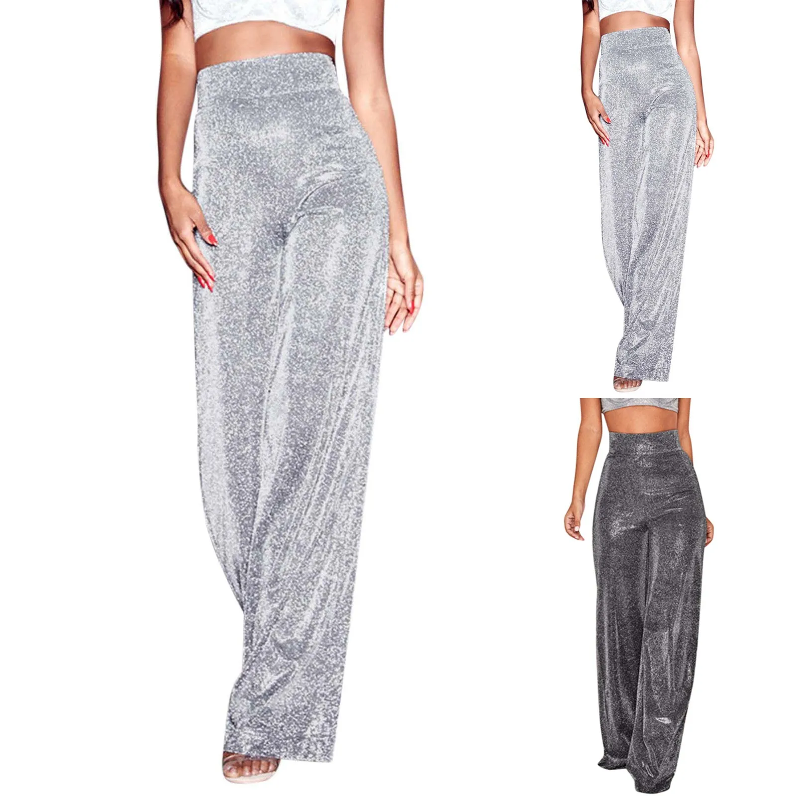 

plus Size Brown Pants Women Glitter Sequin Pants High Waisted Bell plus Size Brown Pants plus Size Long Yoga Pants for Women