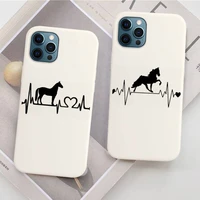 horse pony horse heartbeat phone case for iphone 11 12 13 mini pro xs max 8 7 6 6s plus x xr solid candy color case