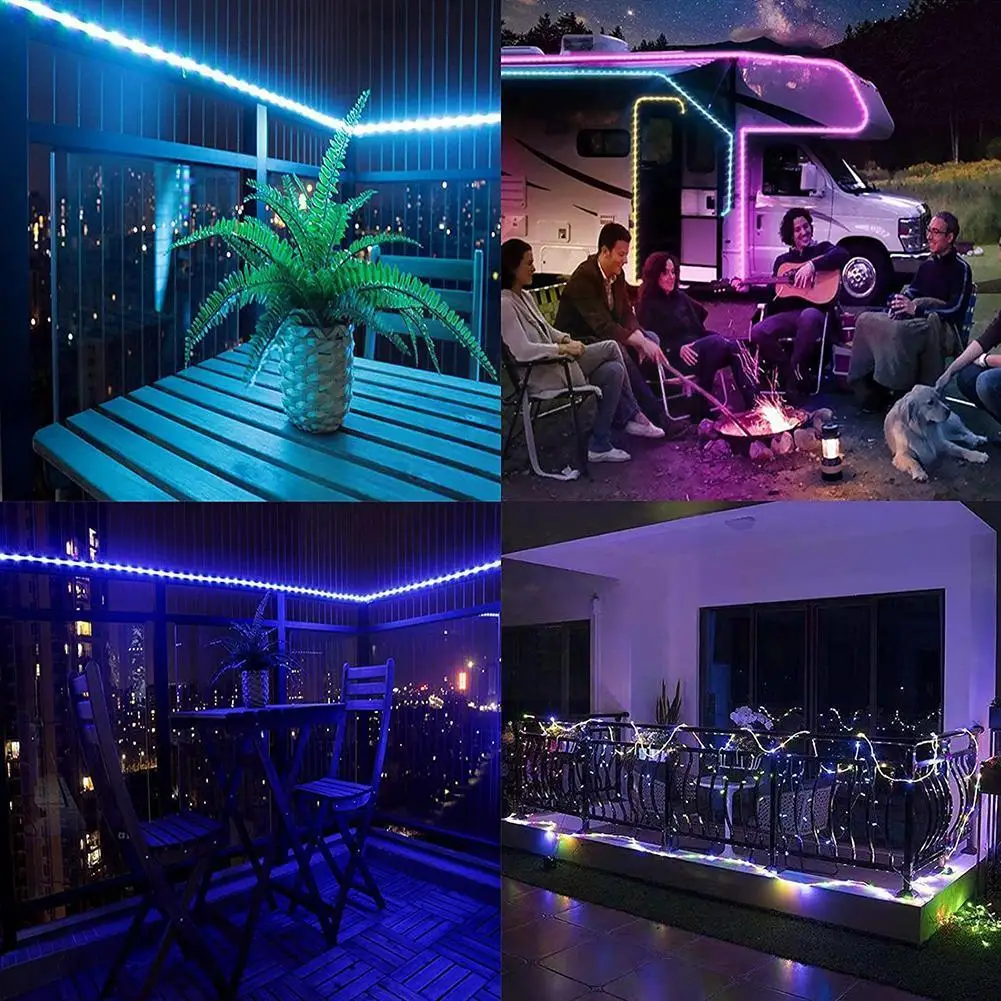 

Solar Powered 3/4/5/10M Strip Light Outdoor RGB 2835 Lighting LED Backlight Tape Strip Decor Waterproof Garden Ribbon Flexi Y3W4