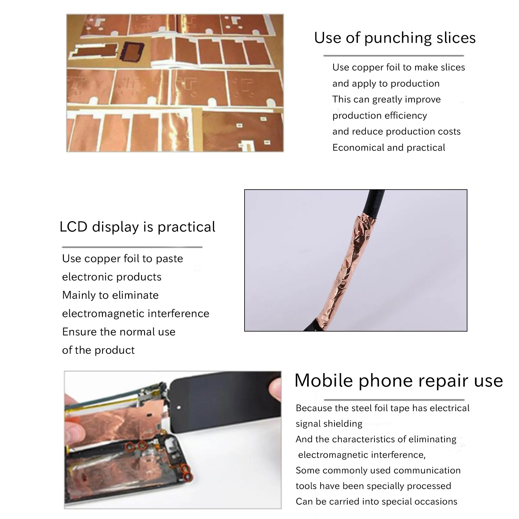 Медная фольгированная лента 50 мм x 30 м для защиты от электромагнитных помех