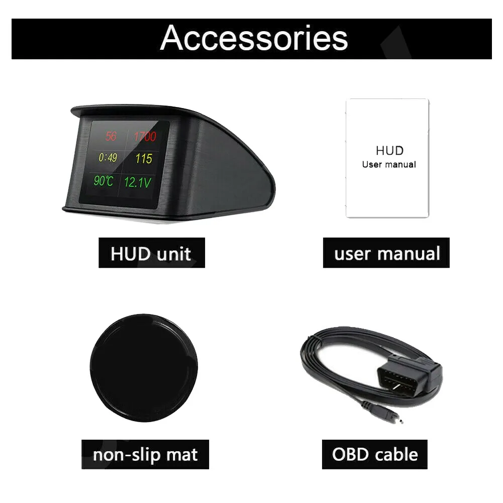 

Black Car HUD Head Up Display KMH & MPH Digital GPS Smart Speedometer 1pc New