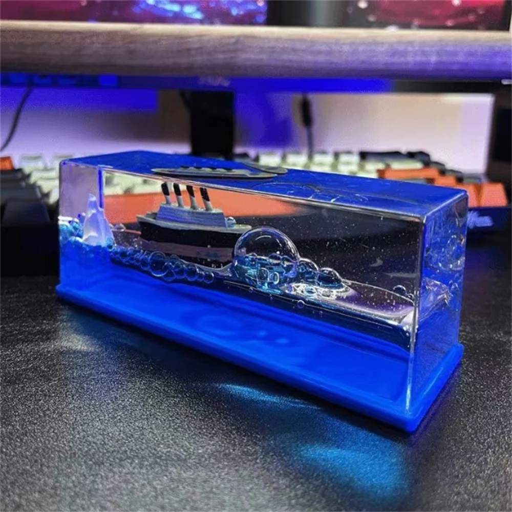 

Black Pirate Cruise Ghost Ship Fluid Drift Bottle Floating Liquid Living Room Decoration Birthday Children Gift Home Decoration