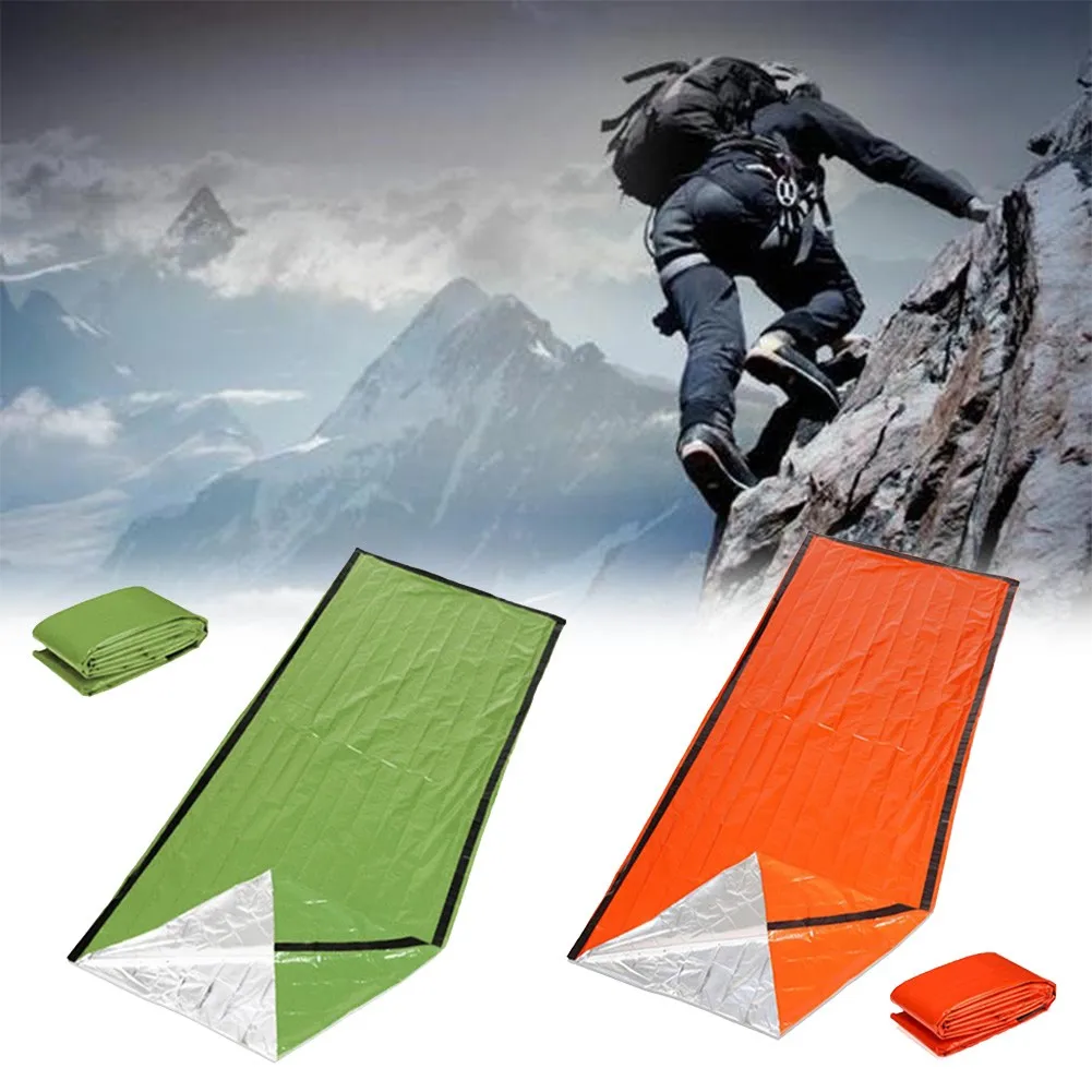 

Portable Waterproof Emergency Survival Sleeping Bag Hiking Camping Gear Thermal Bivy Sack First Aid Rescue Kit Mylar Blanket