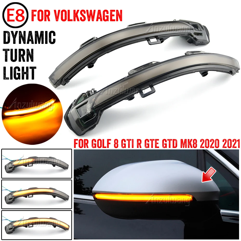 

LED Dynamic Sequential Side Mirror Blinker Indicator For VW Volkswagen Golf 8 MK8 GTI R GTE GTD 2020 2021 Turn Signal Light