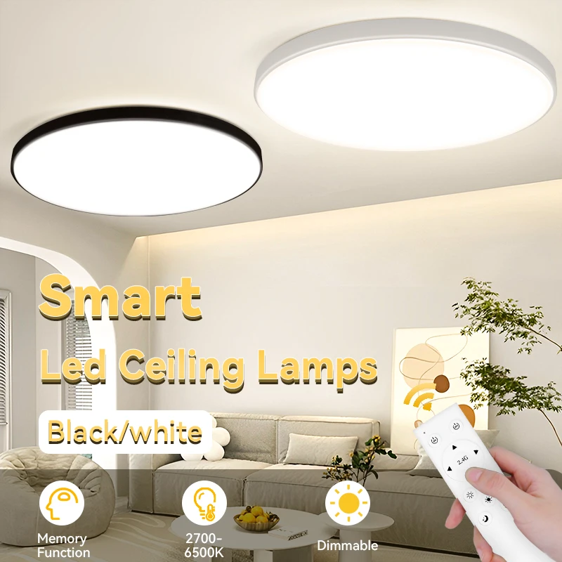 

LED Ceiling Lamp 3 Color 220V Round Modern Ceiling Light 18/30/40w For Living Room Bedroom Bathroom Kitchen Decor Luxury Lights