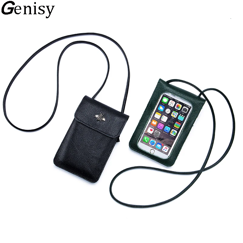 

Transparent Style Women's Shoulder Phone Bag Purses and Handbags Small Crossbody Bag for Women Luxury Clutch Bag Genuine Leather