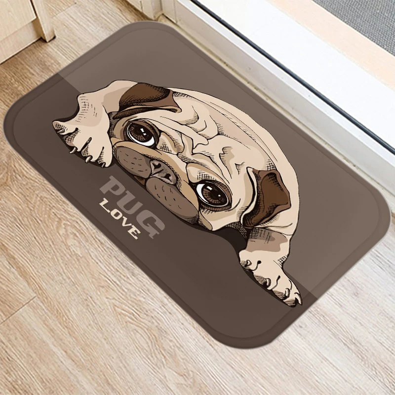 

1pcs 40*60cm Cute Dog Pattern Anti-Slip Suede Carpet Door Mat Doormat Outdoor Kitchen Living Room Floor Mat Rug Home Decor
