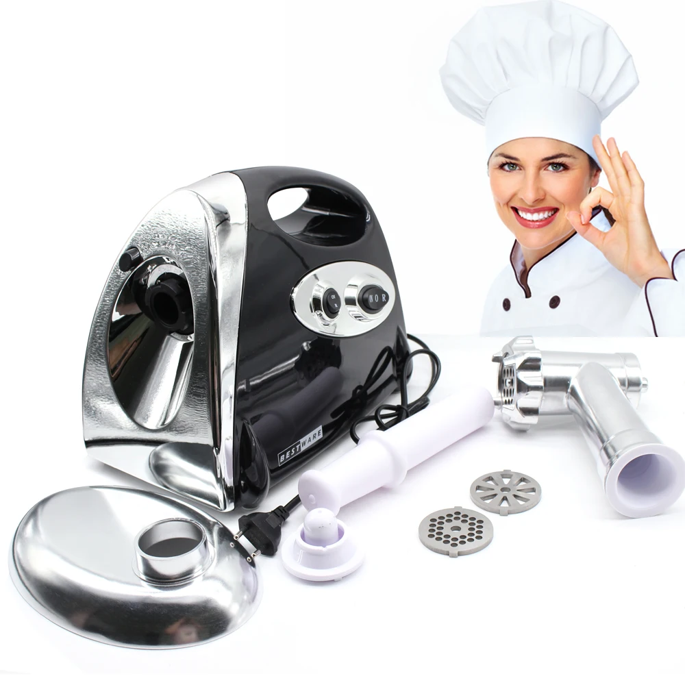 

Meat Mincer Electric Multi Meat Mincer Sausage Attachment Metal Gearbox 3 Hole Discs 2800W High Performance Motor 1.5 kg Meat/ M