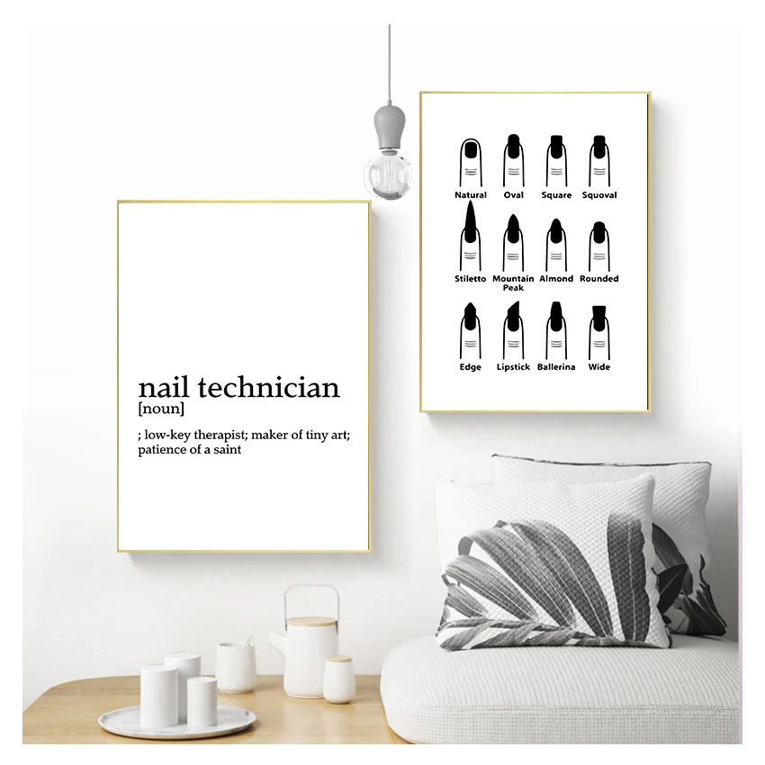 

Nordic Poster Modular Living Room Canvas Print Home Decor Painting Wall Art Simple Black White Fashion Nail Technician Pictures