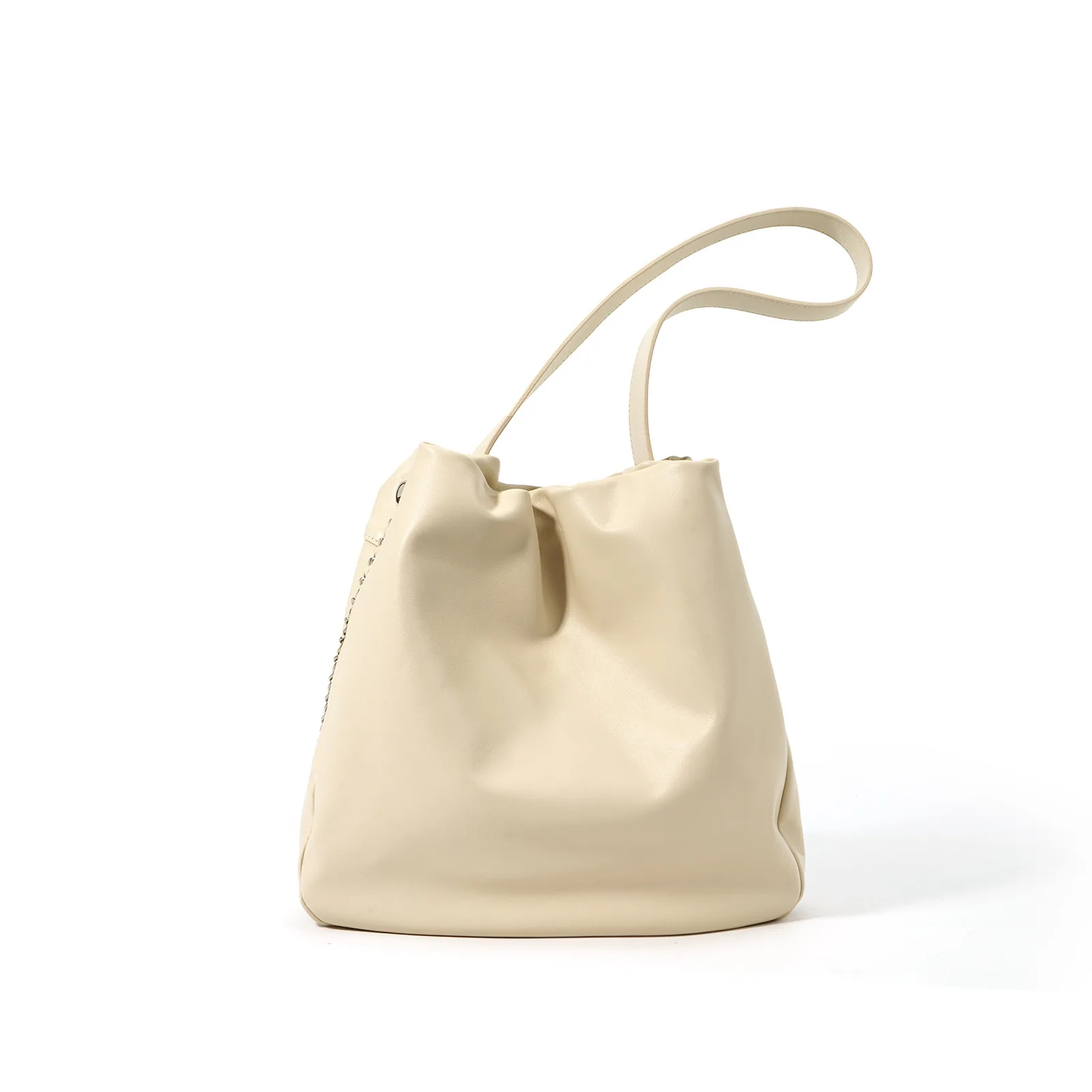 2023 Summer New Arrival Genuine Leather Shoulder Bucket Bags for Women Simple and Versatile Design Large Capacity Handbags