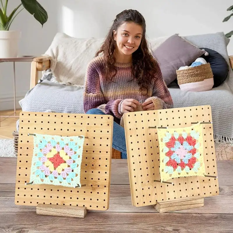 

Резиновая деревянная вязальная доска, деревянная вязальная основа, квадратная вязальная доска с булавками, вязальная основа ручной работы для