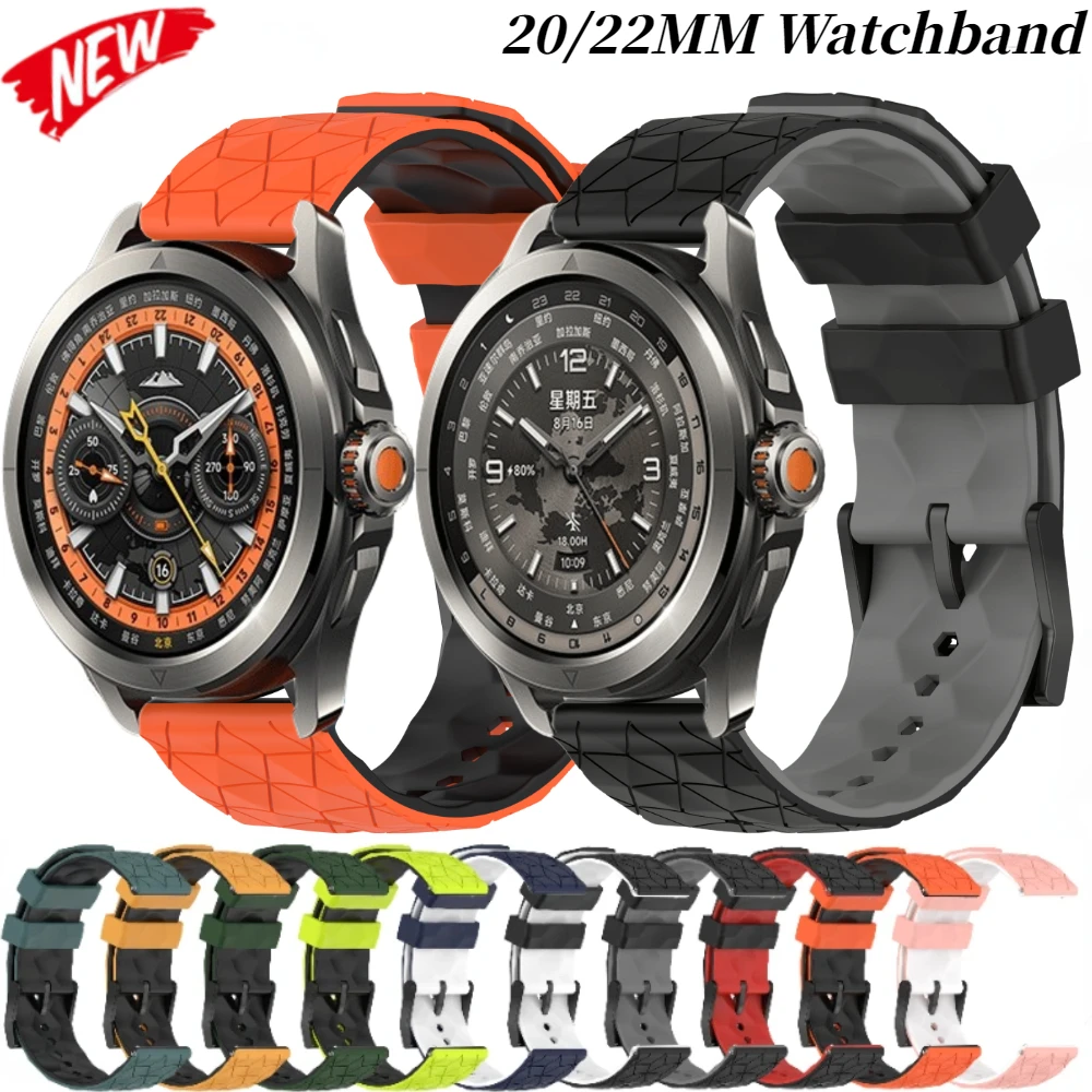 Ремешок силиконовый для Xiaomi Watch S4 Sport S3 S2 S1 Pro Mi Color 2 браслет Huawei 4/GT4-3-2 22 мм 20