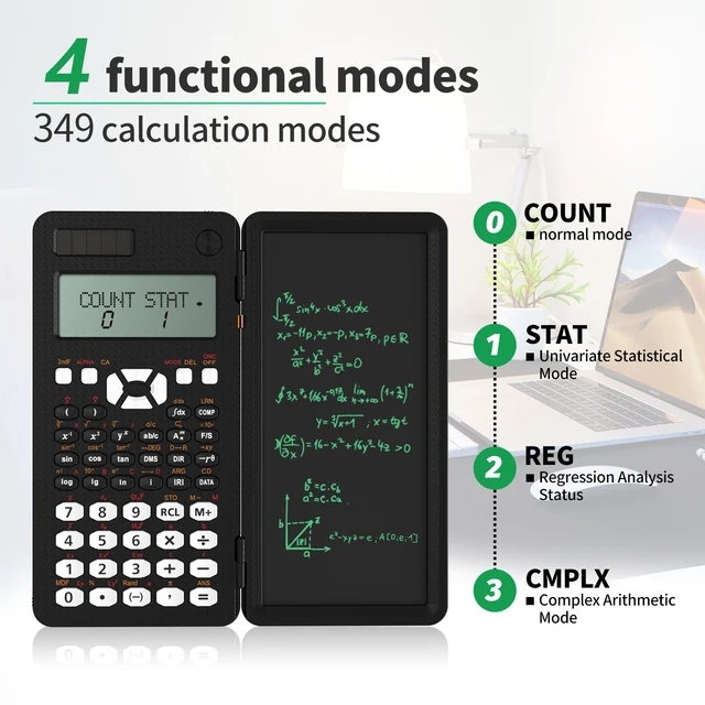 Scientific Calculator With Writing Tablet 991MS 349 Functions Engineering Financial calculator For School Students Office Solar 3