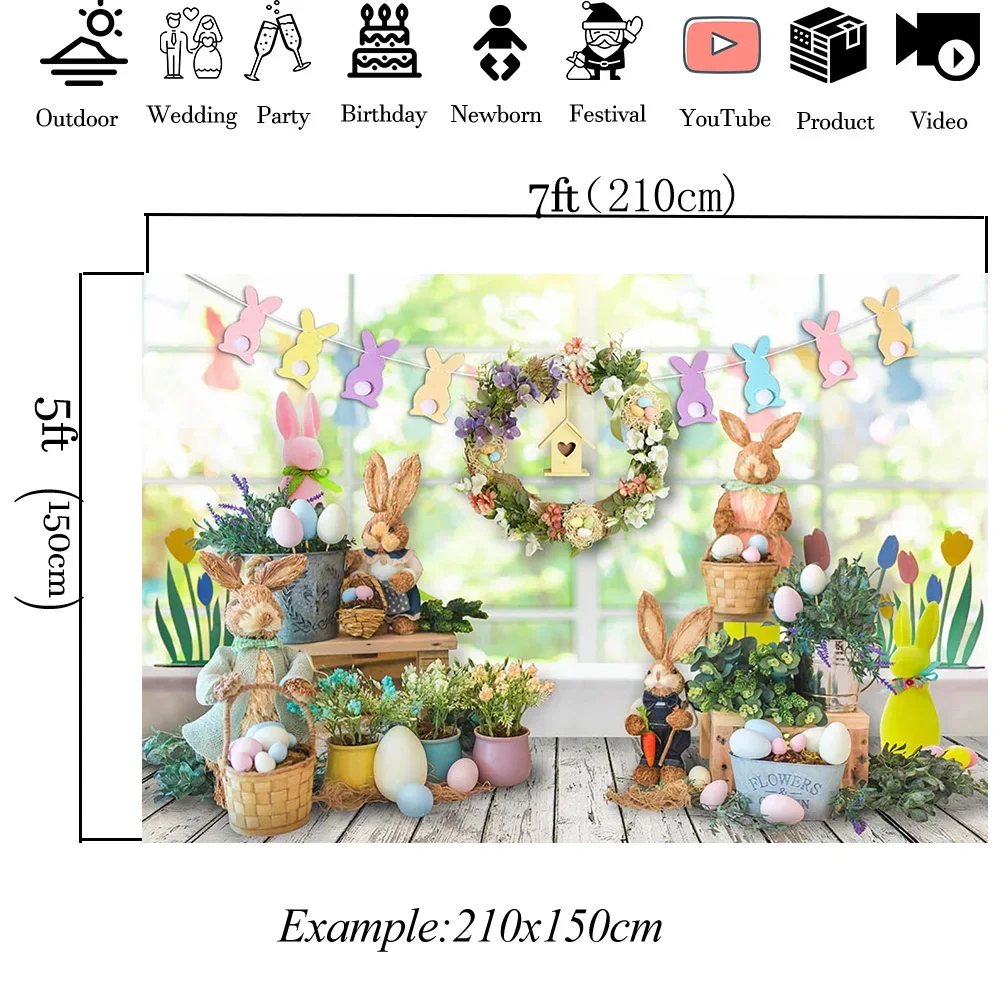 Фон для фотосъемки с изображением пасхального кролика