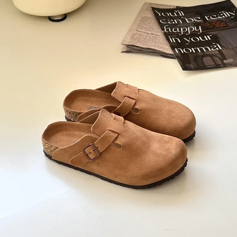 Фото TUGGY [тапочки Boken из натуральной кожи] Новые тапочки Boken с мягкой подошвой для мужчин и женщин, верхняя одежда Boken Half Drag №3