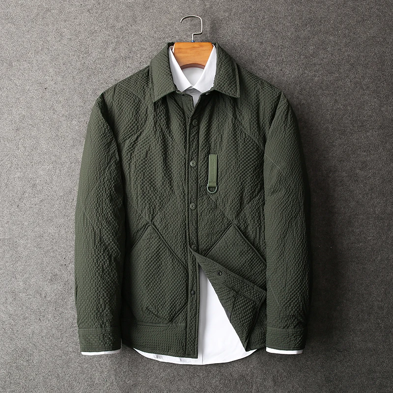 2024 новый стиль зимняя куртка из 90% белого утиного пуха мужские модные утепленные