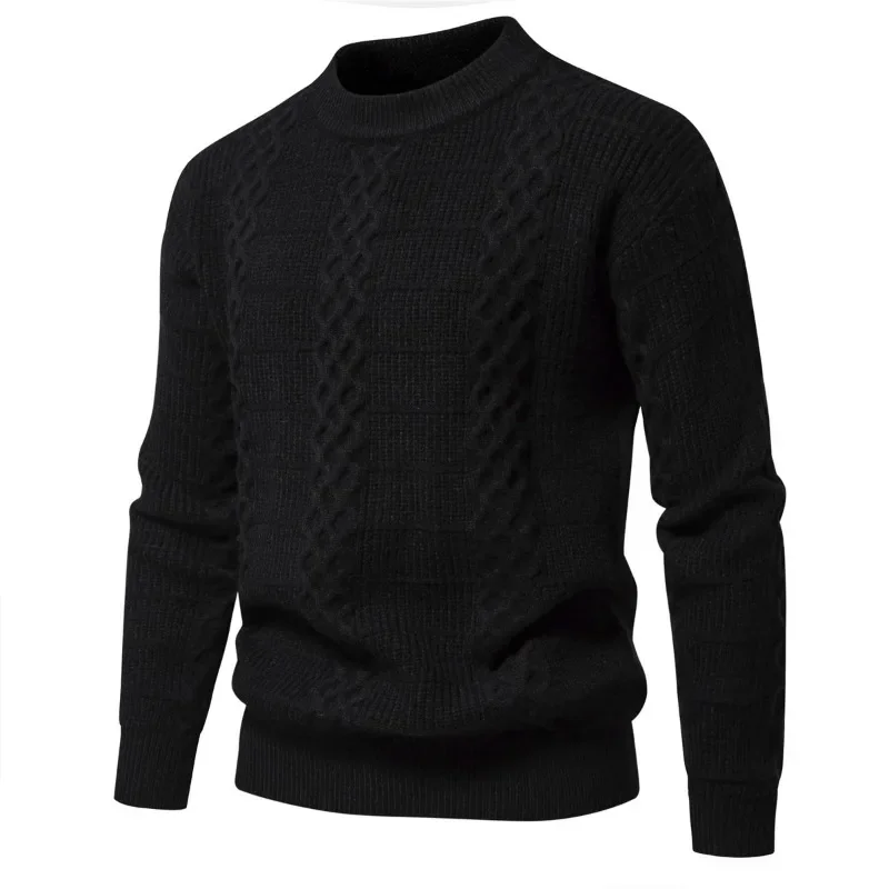 Осенне-зимний новый вязаный свитер теплые однотонные толстые свитера мужская