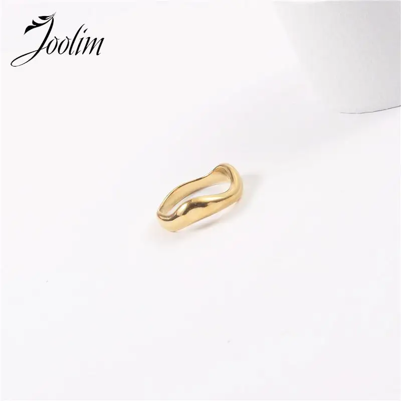 

Joolim High End PVD Waterproof&No Fade Fashionable Irregular Waved Curve Ring for Women Stainless Steel Jewelry Wholesale