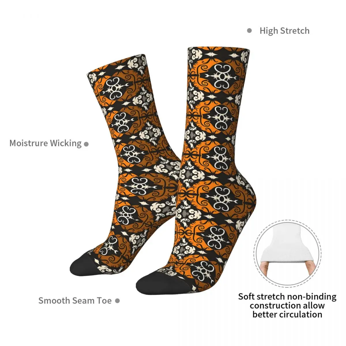 Зимние носки унисекс Dayak с этническим узором теплые Happy Socks уличный стиль