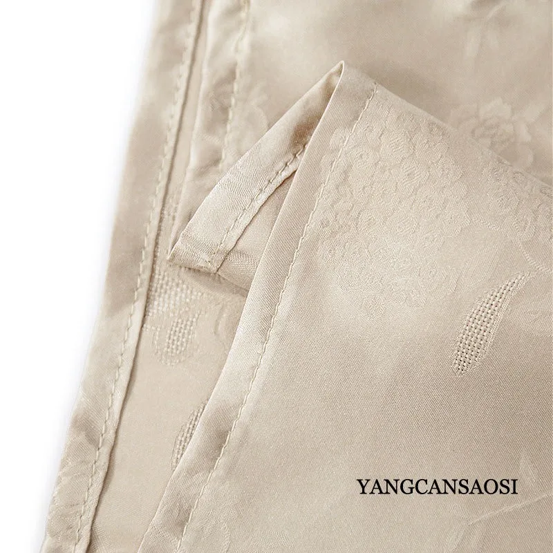 Женские брюки из 2024 натурального шелка тутового шелкопряда дышащие прямые с