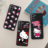 cute cartoon pink cat hello kitty phone case silicone soft for samsung galaxy s21 ultra s20 fe m11 s8 s9 plus s10 5g lite 2020