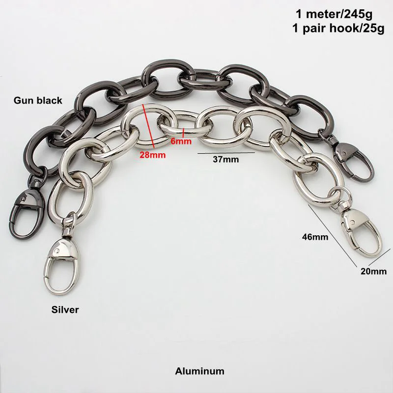 O Ring Aluminum Chain Thick Chain Purse Strap Light Weight Bags Strap Bag Parts Handles Easy Matching Accessory Handbag Straps