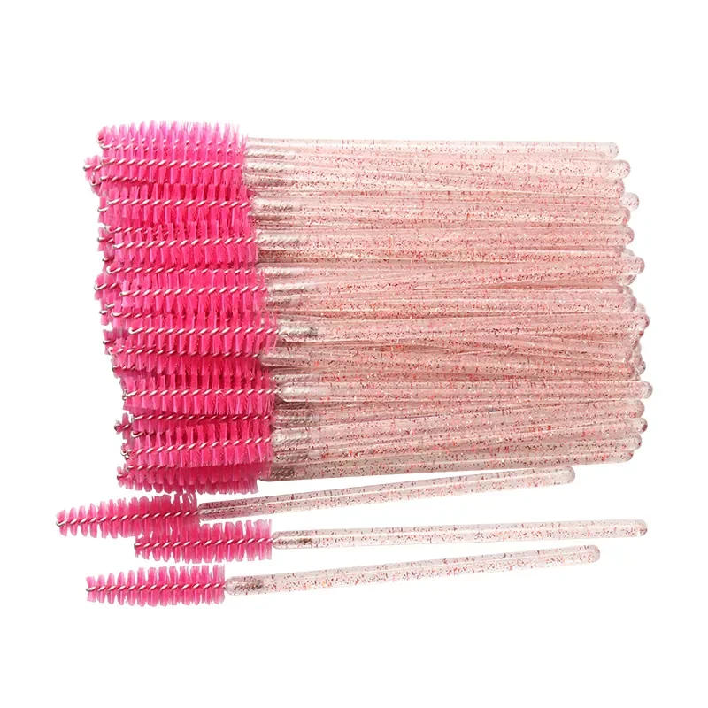 

2022NEW 50 Pcs Disposable Crystal Eyelash brush Mascara Wands Applicator Diamond Eye Lash brushes Eyelash Extension women Makeu
