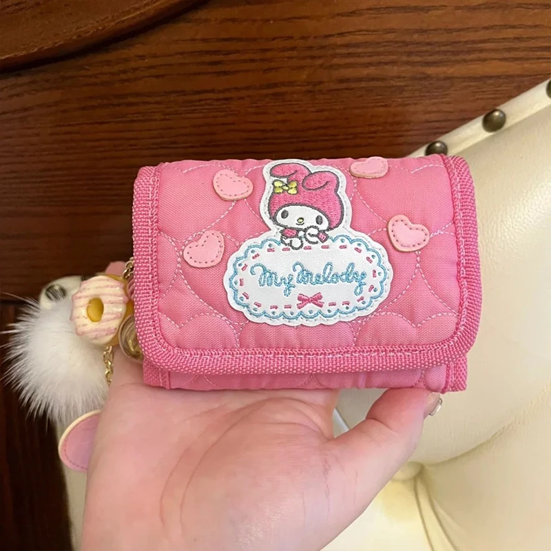 

Sanrio My Melody Kawaii Wallet Cartoon Cute Anime Student Coin Purse Storage Bag Large Capacity Portable Girls Christmas Gifts