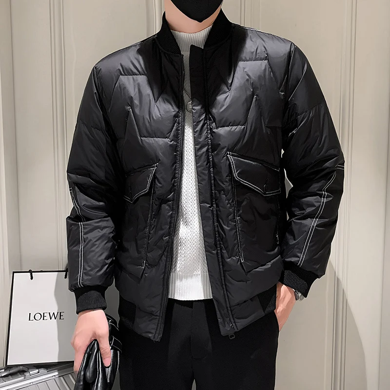 2022 Winter Light Thin Duck Down Jackets Men Korean Fashion Slim Casual Short Down Coats Warm Parkas Outdoor Windproof Jacket